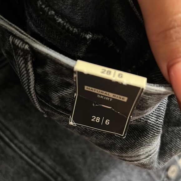 Abercrombie & Fitch Natural Rise Skirt Acid wash black button front mini NWT, 6 - Picture 7 of 7